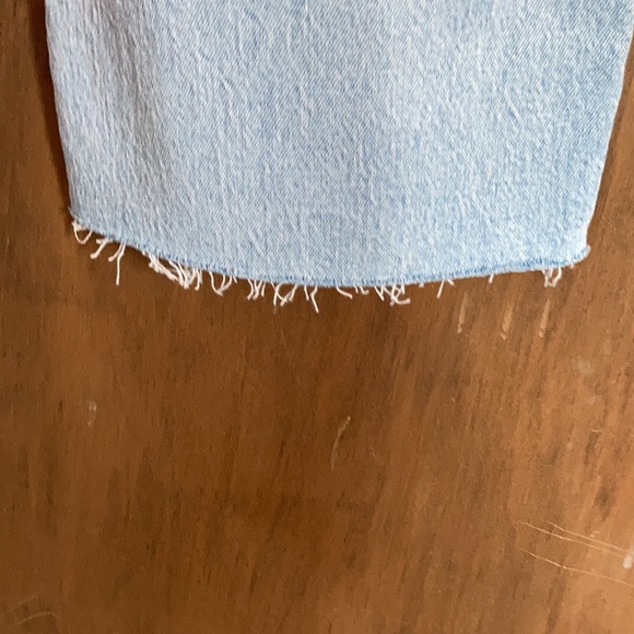 Relist7/6❌ LC Lauren Conrad super high rise Crop raw hem distressed w Slit hole - Picture 12 of 17